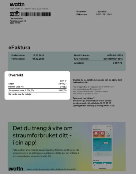 Wattn Faktura Oversikt