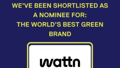 WATTN COMMUNITY ENERGY THE WORLDS BEST GREEN BRAND NOMINEE SHORTLIST