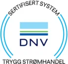 DNV certification mark TRYGG STRØMHANDEL